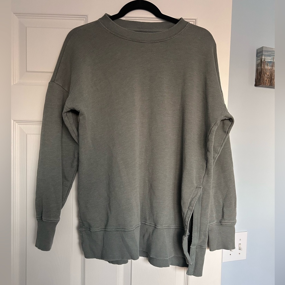 aerie oversized Olive Crewneck Pullover